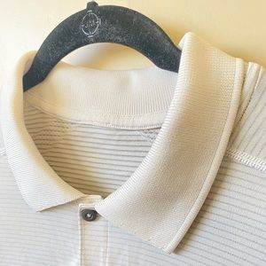 Lululemon Men’s White Striped Polo (M)